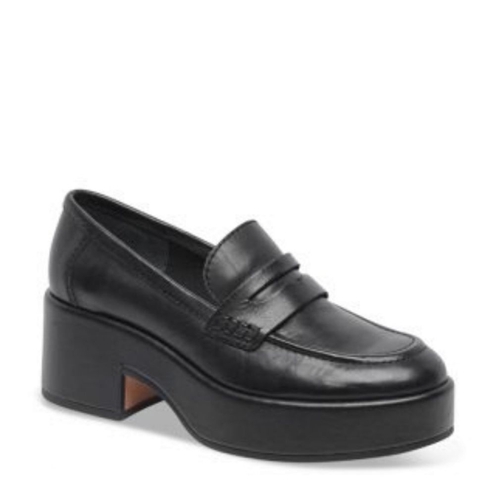 Dolce Vita Yanni Black Leather Platform Loafer Size 6 6.5 7 7.5 8 8.5 9 9.5 NWT